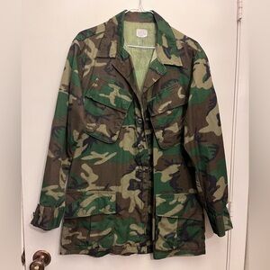 Vintage Military-Style BDU Jacket | Utility Cargo Coat